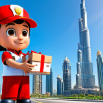 Jett Delivering a Package**

"Jett from Super Wings delivering a package in front of the Burj Khalifa in Dubai, UAE. Jett is fully clothed, wearing his signature red and white uniform. The background shows a sunny day with clear skies.  Professional illustration, bright colors, family-friendly, safe for work, perfect anatomy, correct proportions, well-formed hands, proper finger count, appropriate content, professional."

**